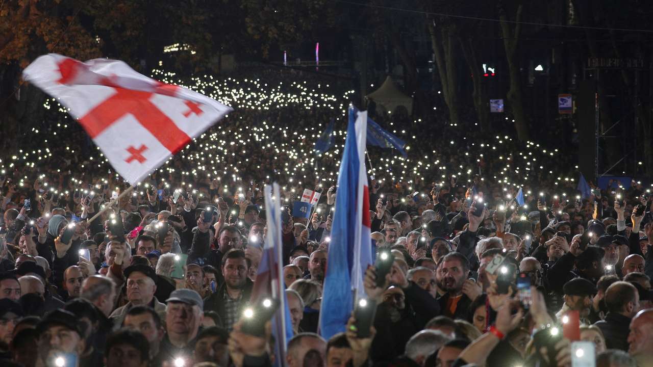 Georgian ruling party stages final rally before general election