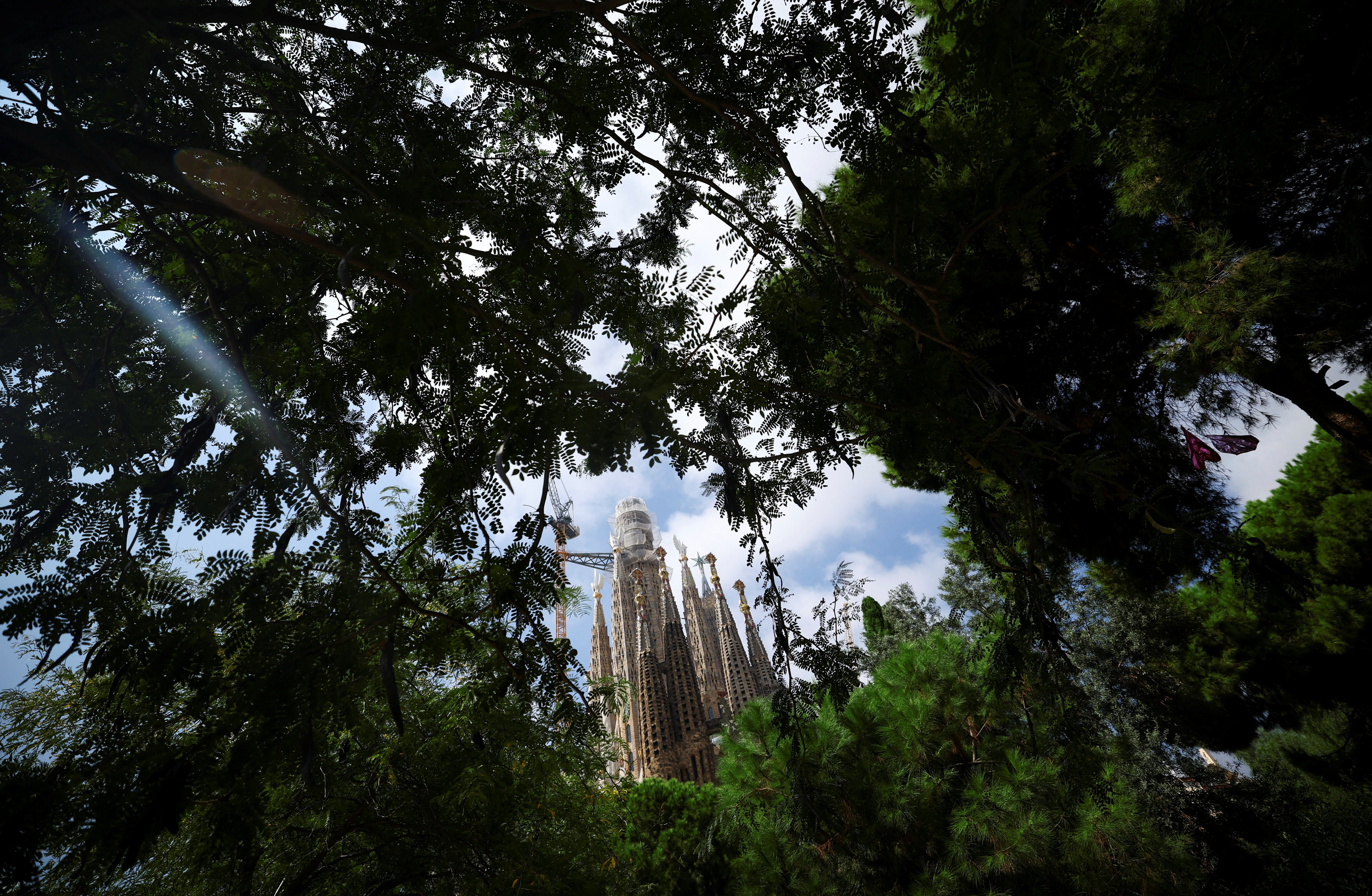 A view of Sagrada Familia after a press conference to announce an update on the works, in Barcelona
