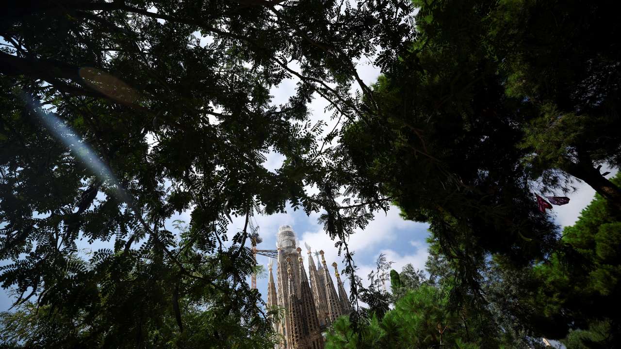 A view of Sagrada Familia after a press conference to announce an update on the works, in Barcelona