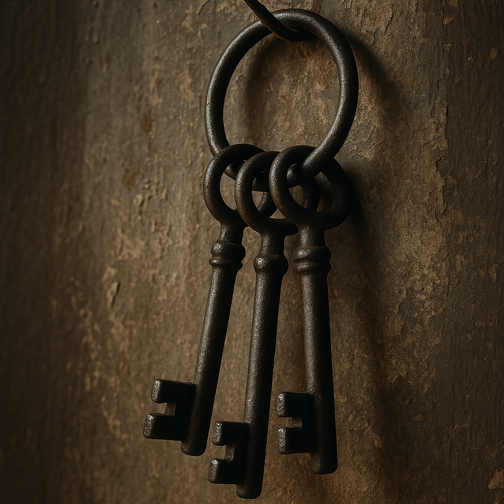 A close up of heavy  keys