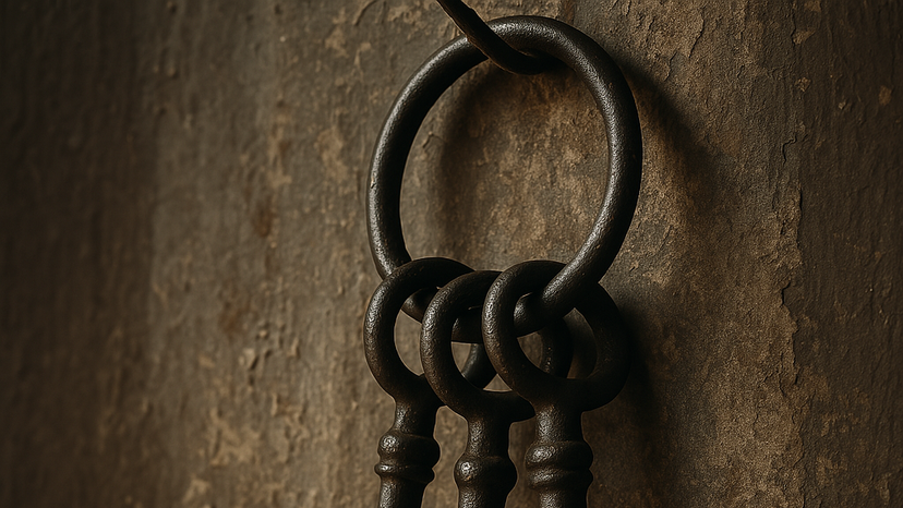 A close up of heavy  keys