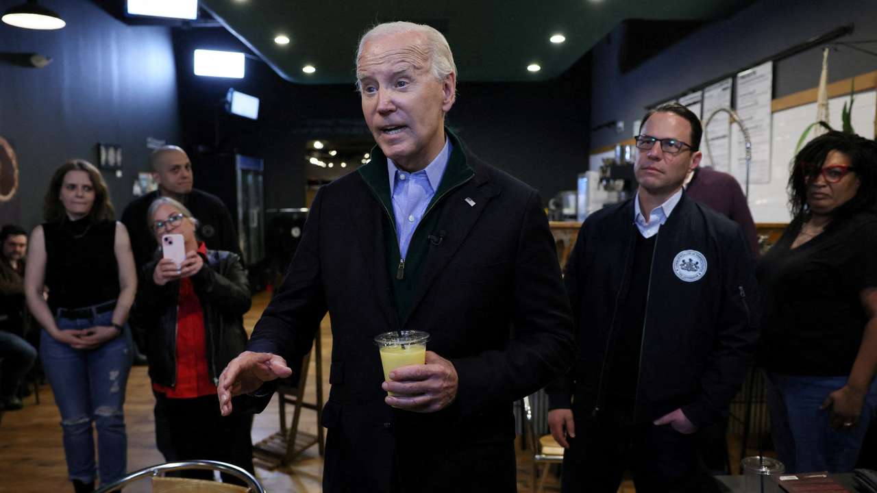 FILE PHOTO: U.S. President Joe Biden visits several small businesses in Emmaus