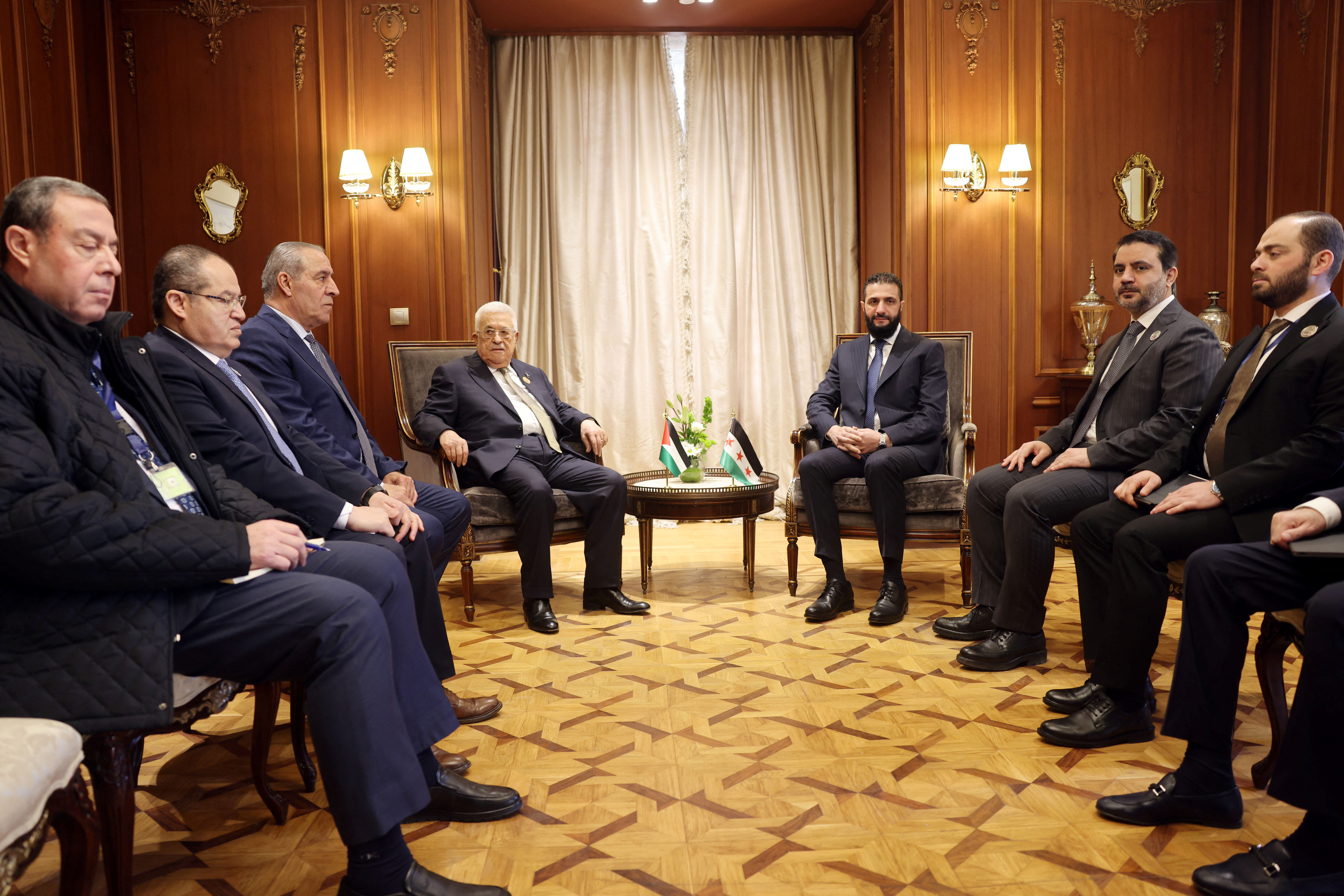 Palestinian President Mahmoud Abbas meets with Syria's interim President Ahmed al-Sharaa in Cairo