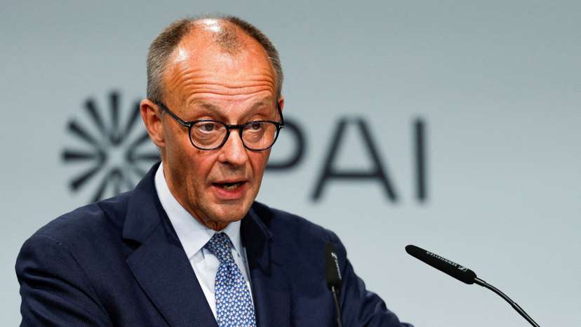 German Chancellor Friedrich Merz attends a groundbreaking ceremony for the IPAI CAMPUS, in Heilbronn