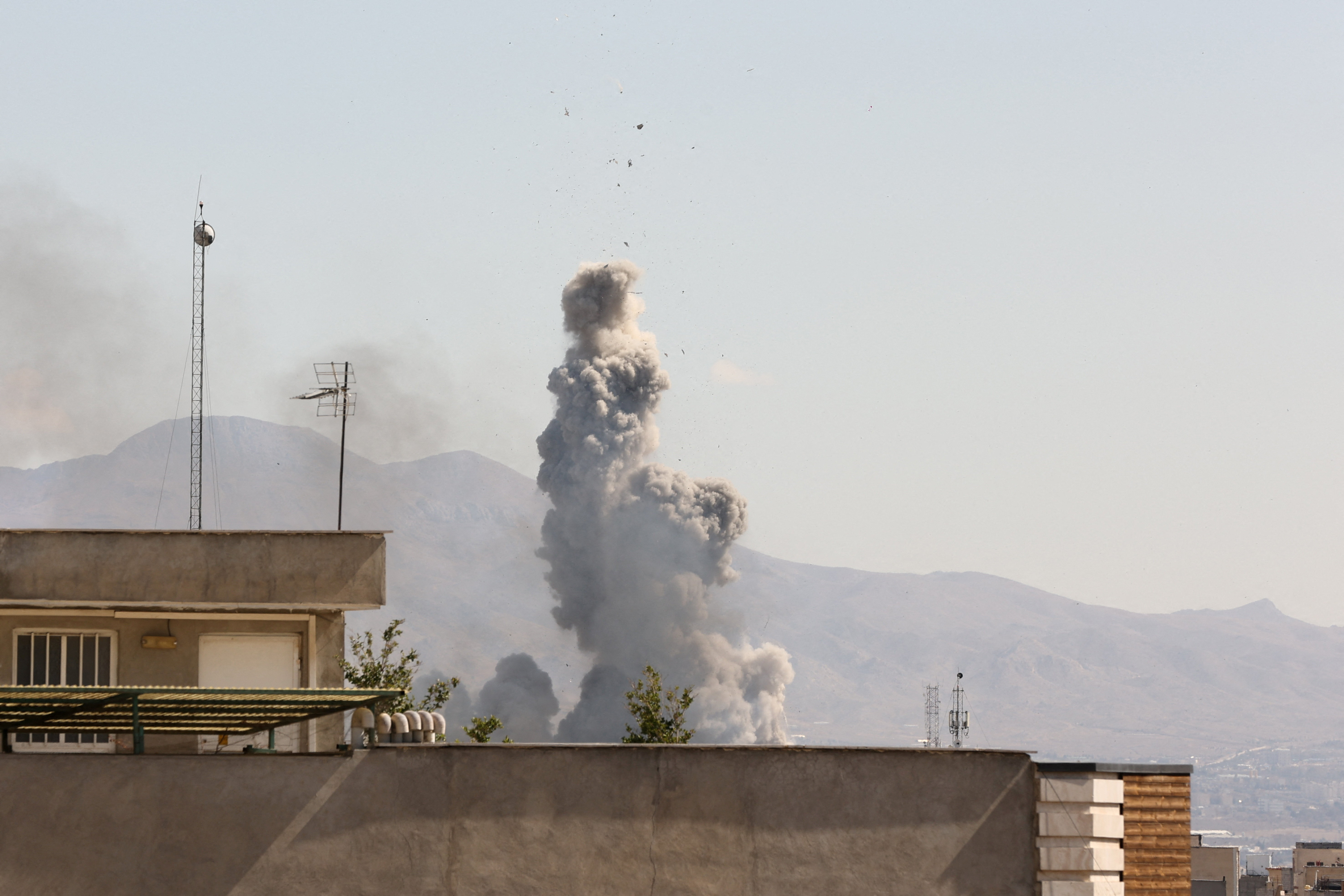 Smoke rises following an explosion, after Israel and the U.S. launched strikes on Iran, in Tehran