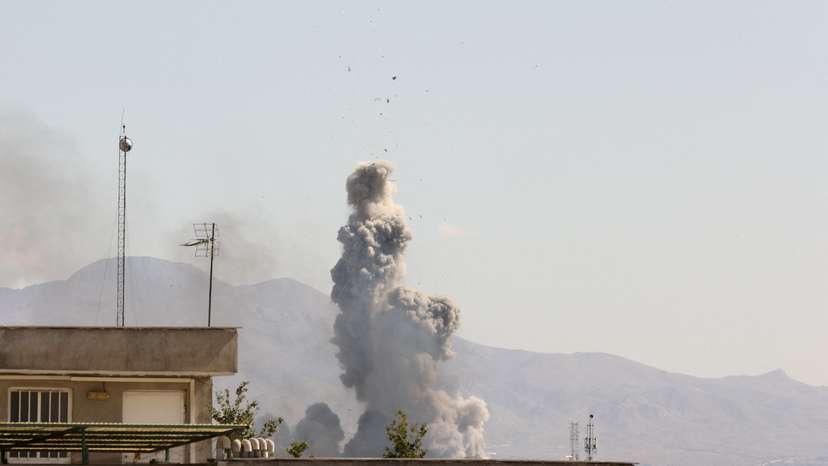Smoke rises following an explosion, after Israel and the U.S. launched strikes on Iran, in Tehran
