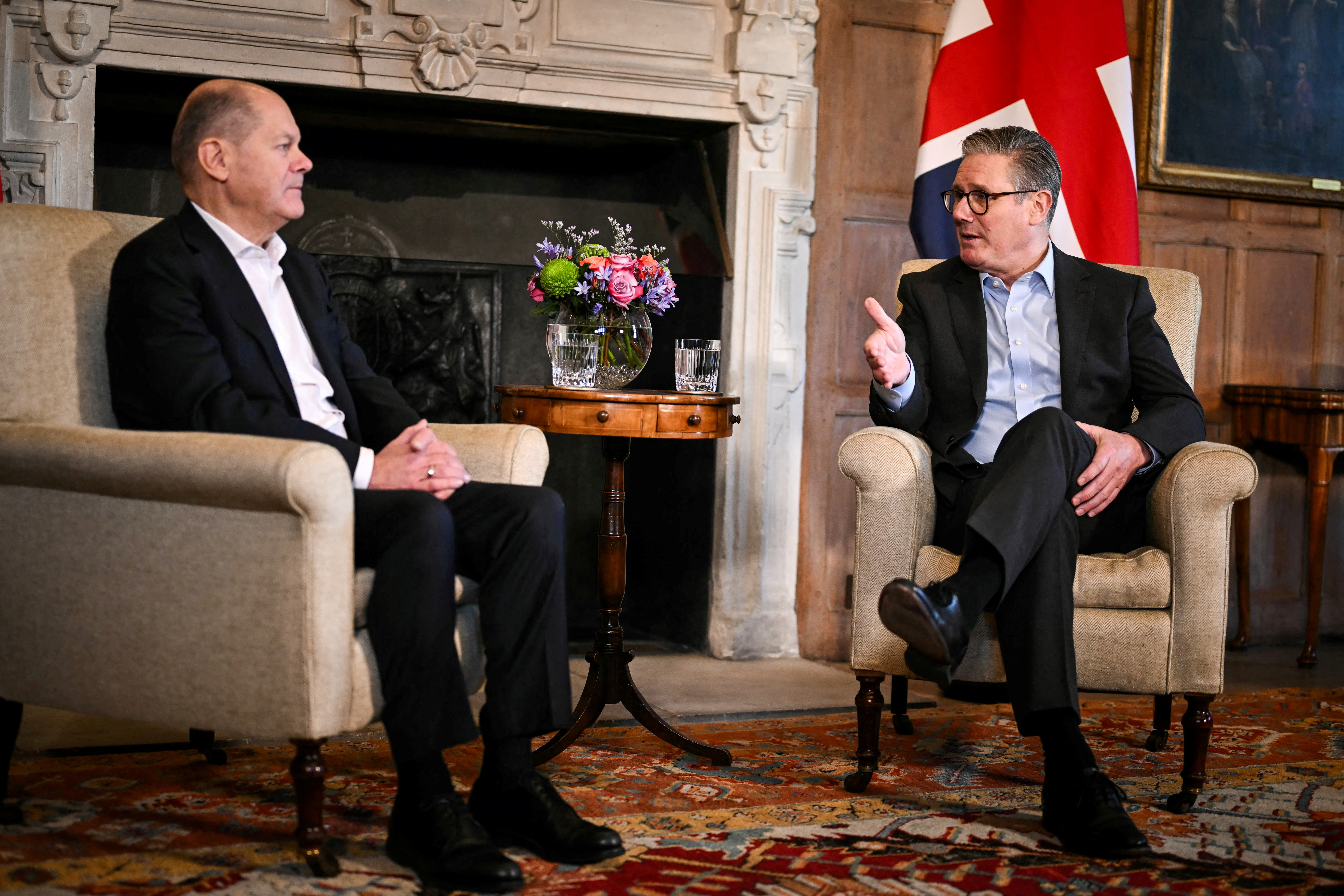 Germany's Chancellor Olaf Scholz visits Chequers