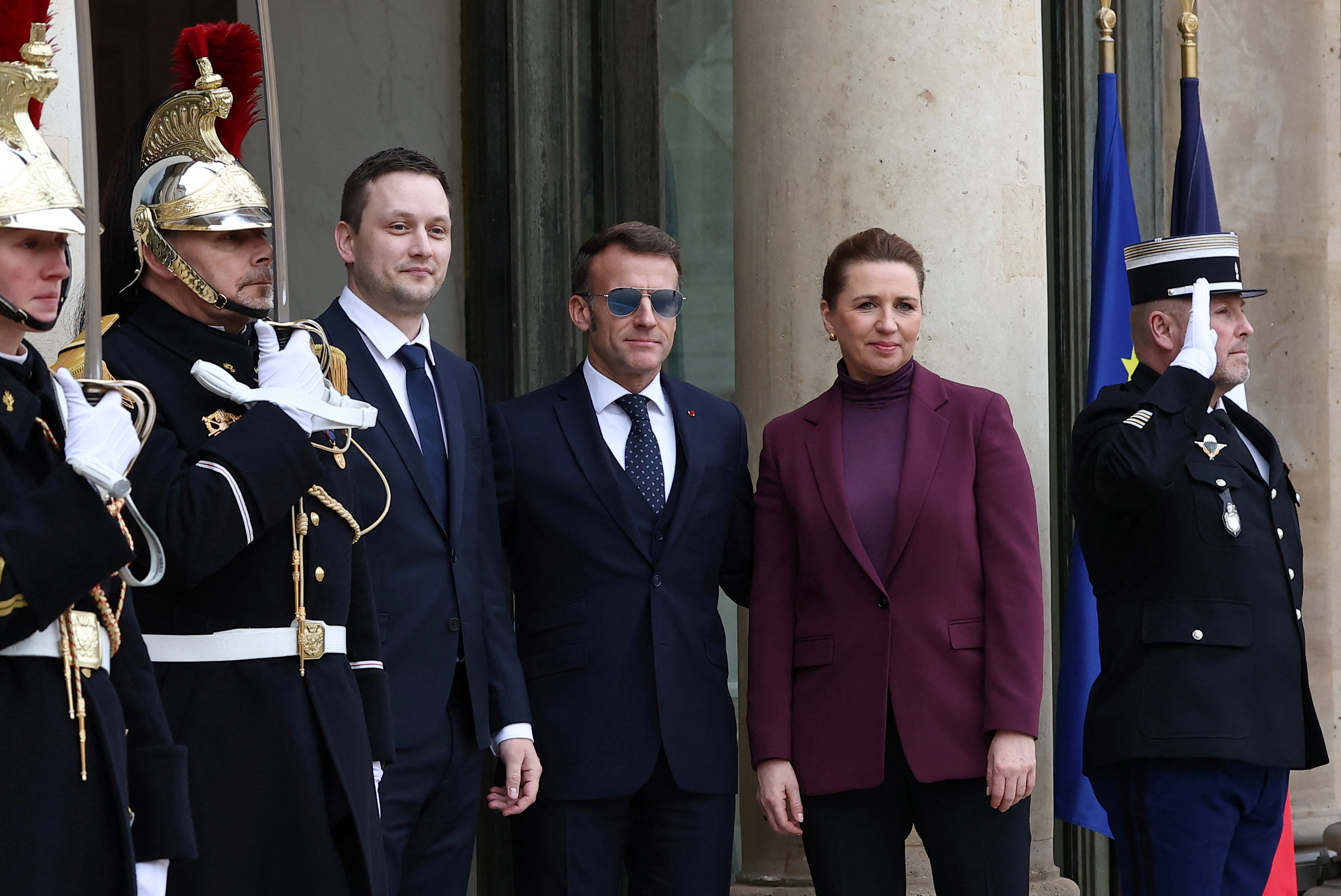 French President Macron meets Prime Ministers of Denmark and Greenland in Paris