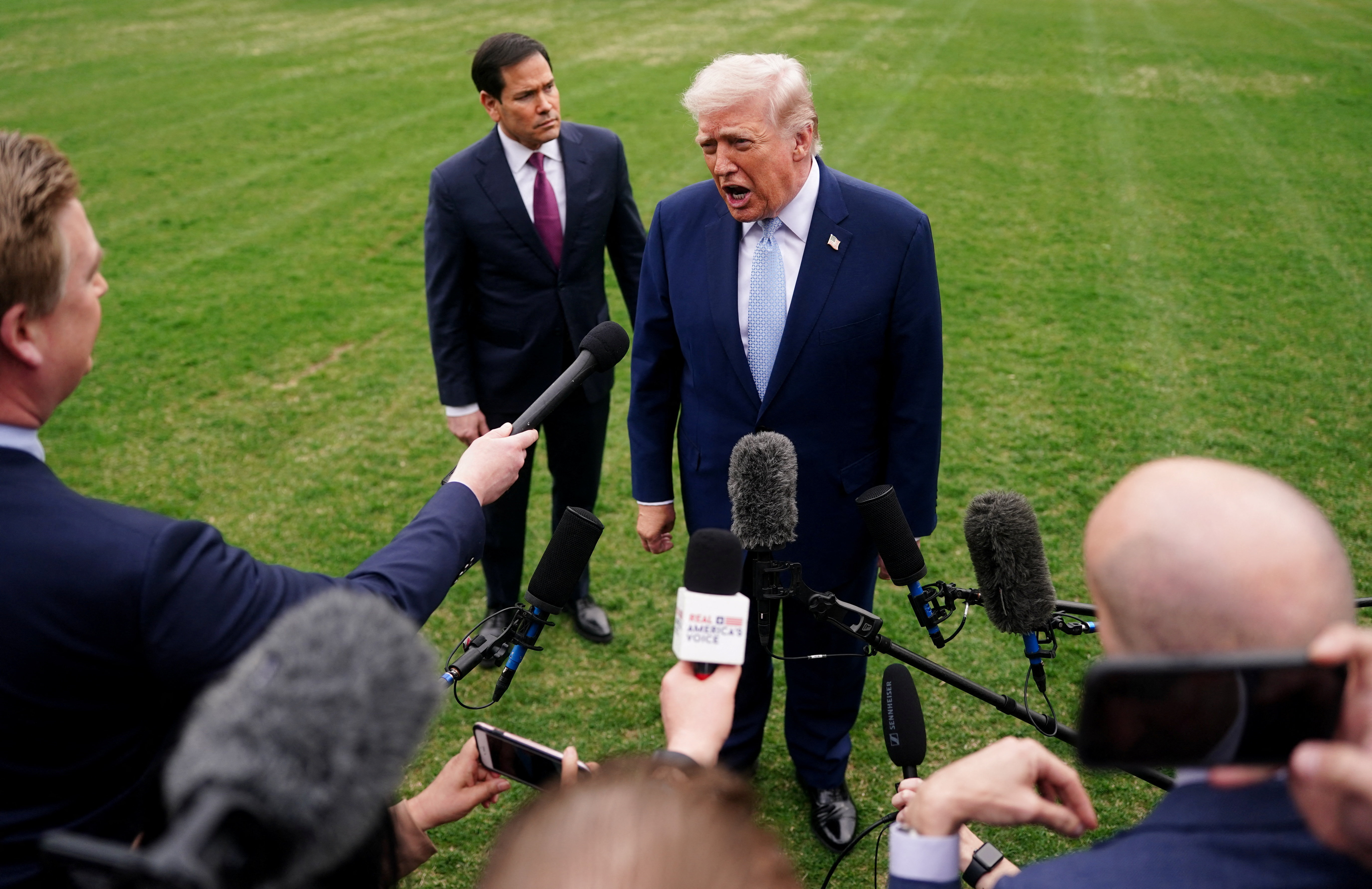 U.S. President Trump departs the White House for Florida, in Washington