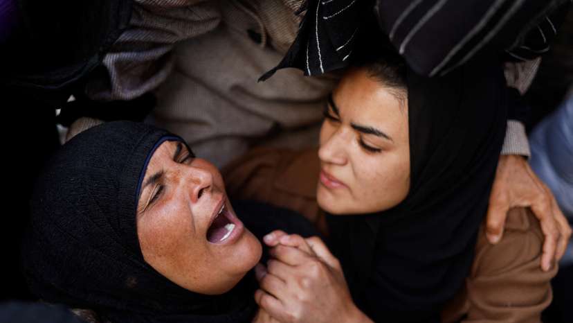 Funeral of Palestinians killed in Israeli strikes, in Rafah