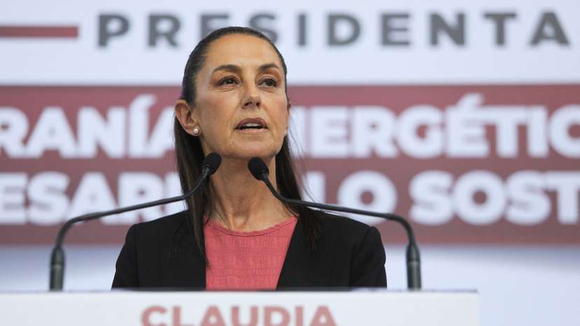 Presidential candidate Claudia Sheinbaum presents her energy plan, in Mexico City