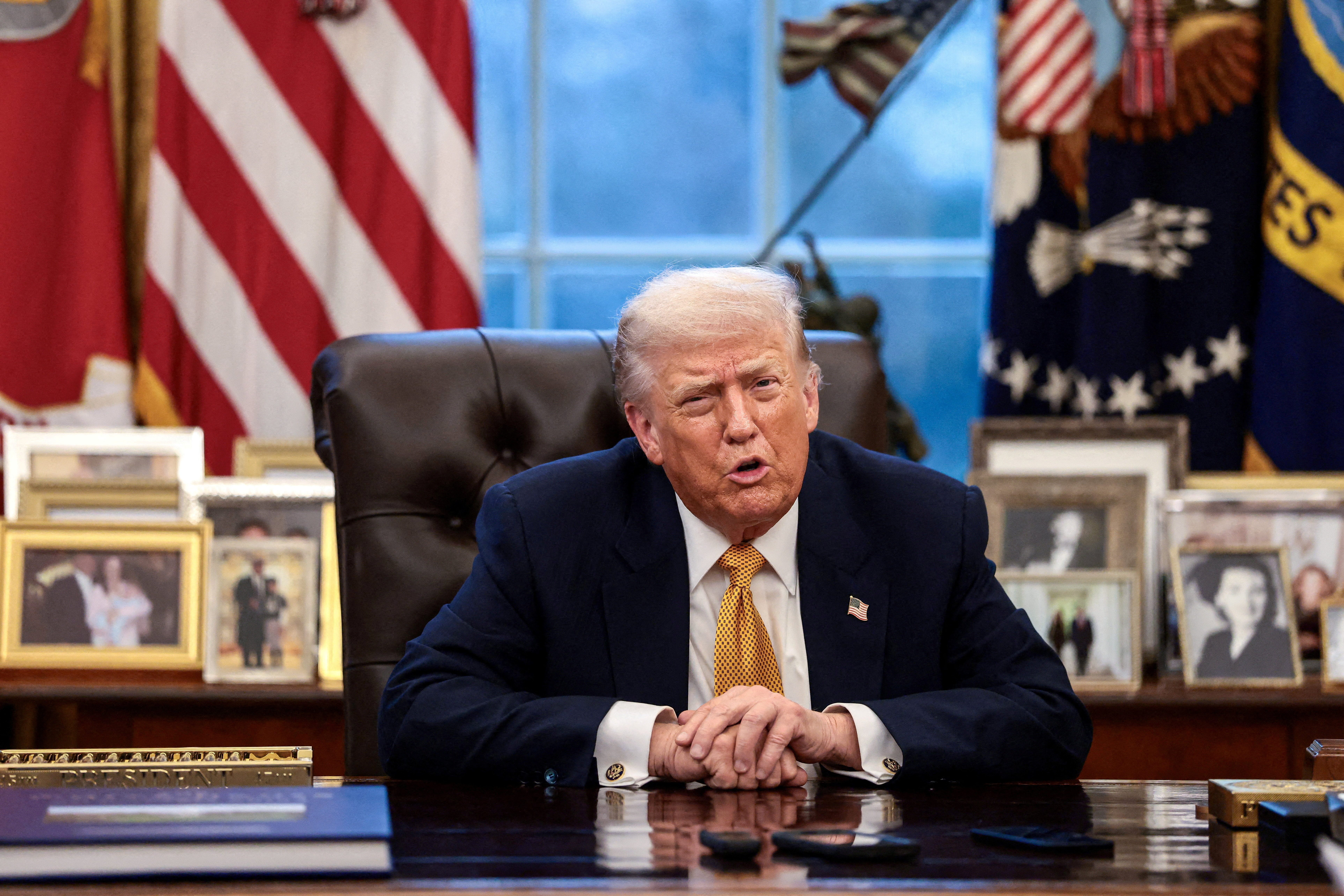 FILE PHOTO: U.S. President Donald Trump is interviewed by Reuters at the White House