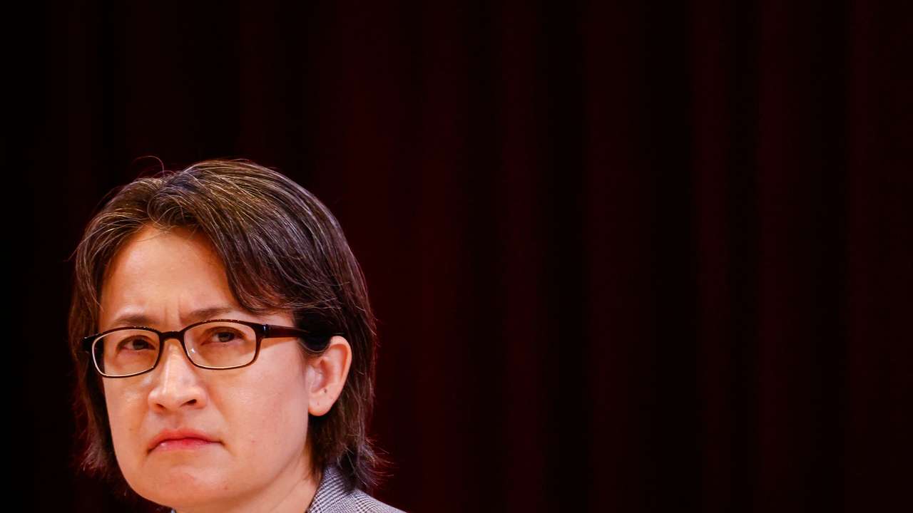 Taiwan's Vice President Hsiao Bi-khim attends a news conference in Taipei