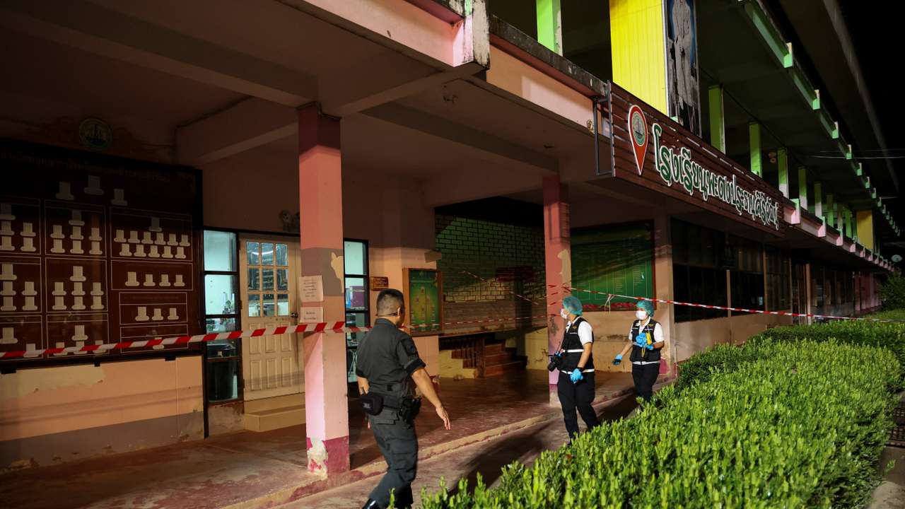 A gunman holds students and teachers hostage at a school in southern's Thailand Songkhla
