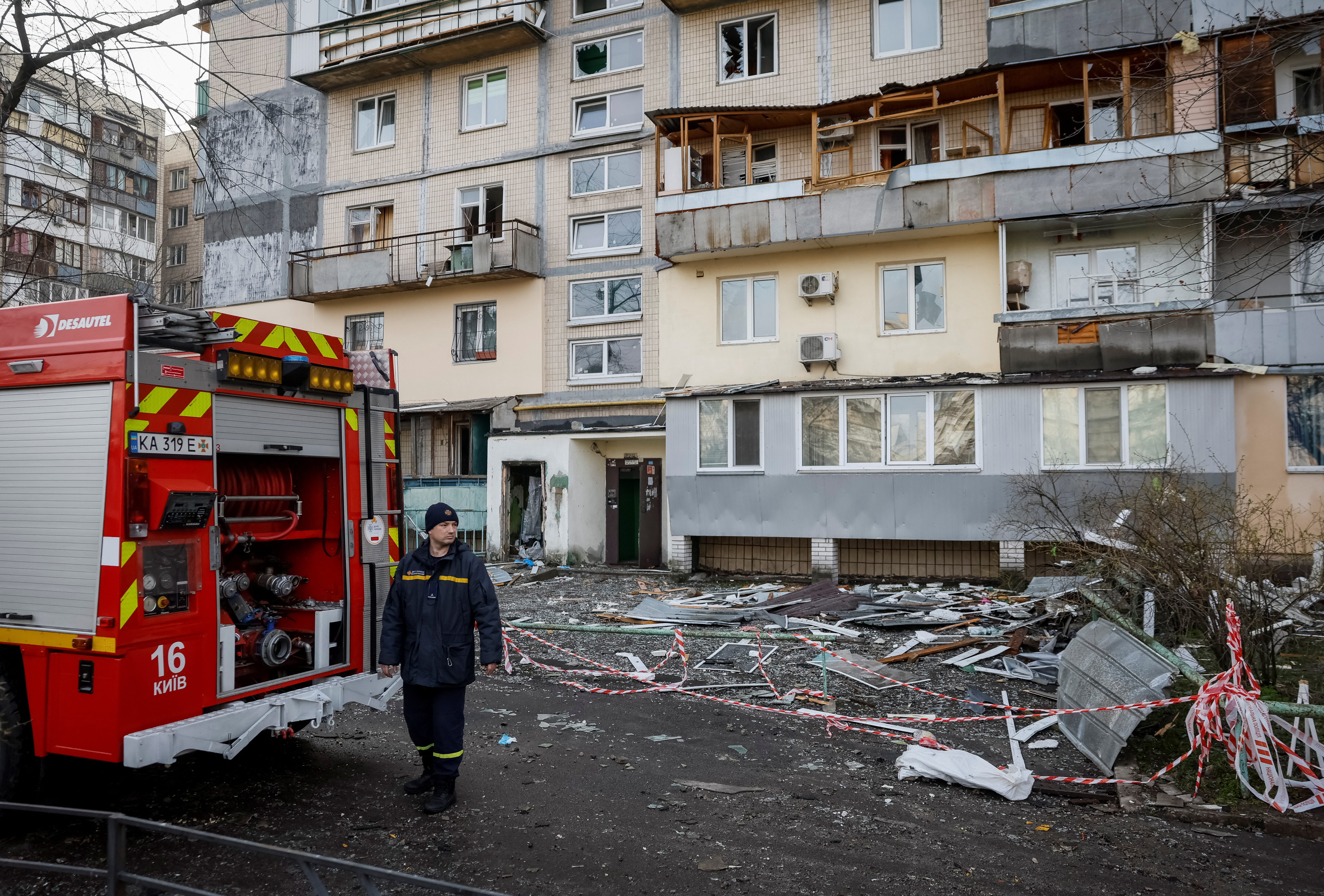 Russian drone strike in Kyiv