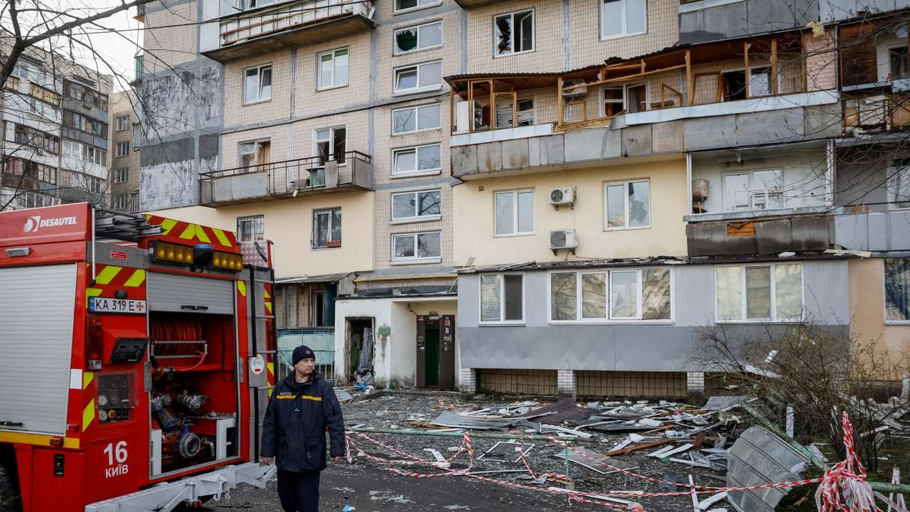 Russian drone strike in Kyiv
