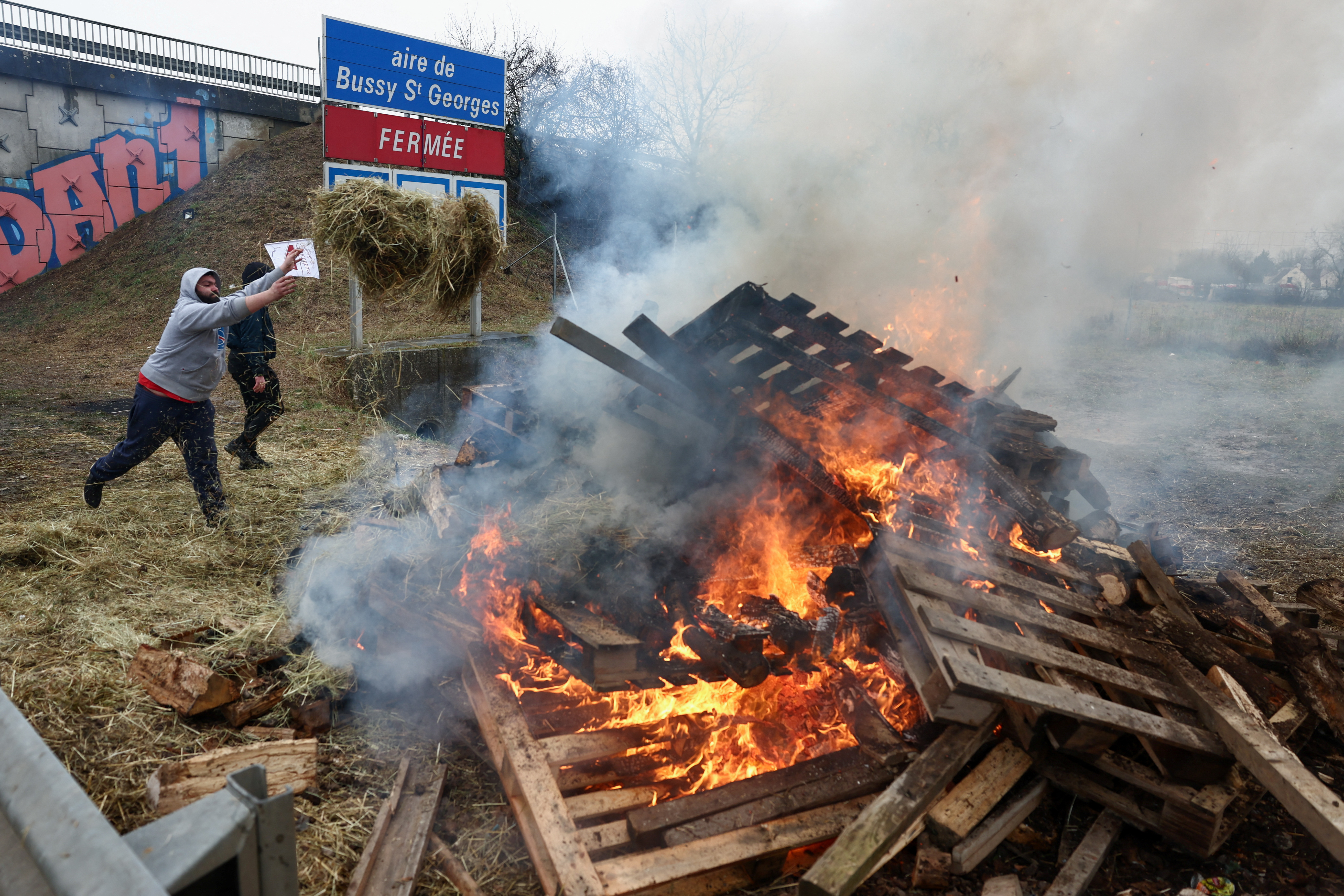 Farmers protest over price pressures, taxes and green regulation, in Jossigny