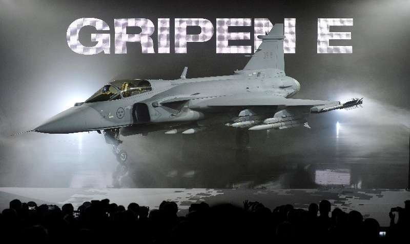 The new E version of the Swedish JAS 39 Gripen multirole fighter was rolled out at the SAAB in Linkoping, Sweden