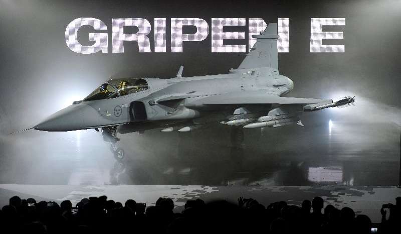 The new E version of the Swedish JAS 39 Gripen multirole fighter was rolled out at the SAAB in Linkoping, Sweden