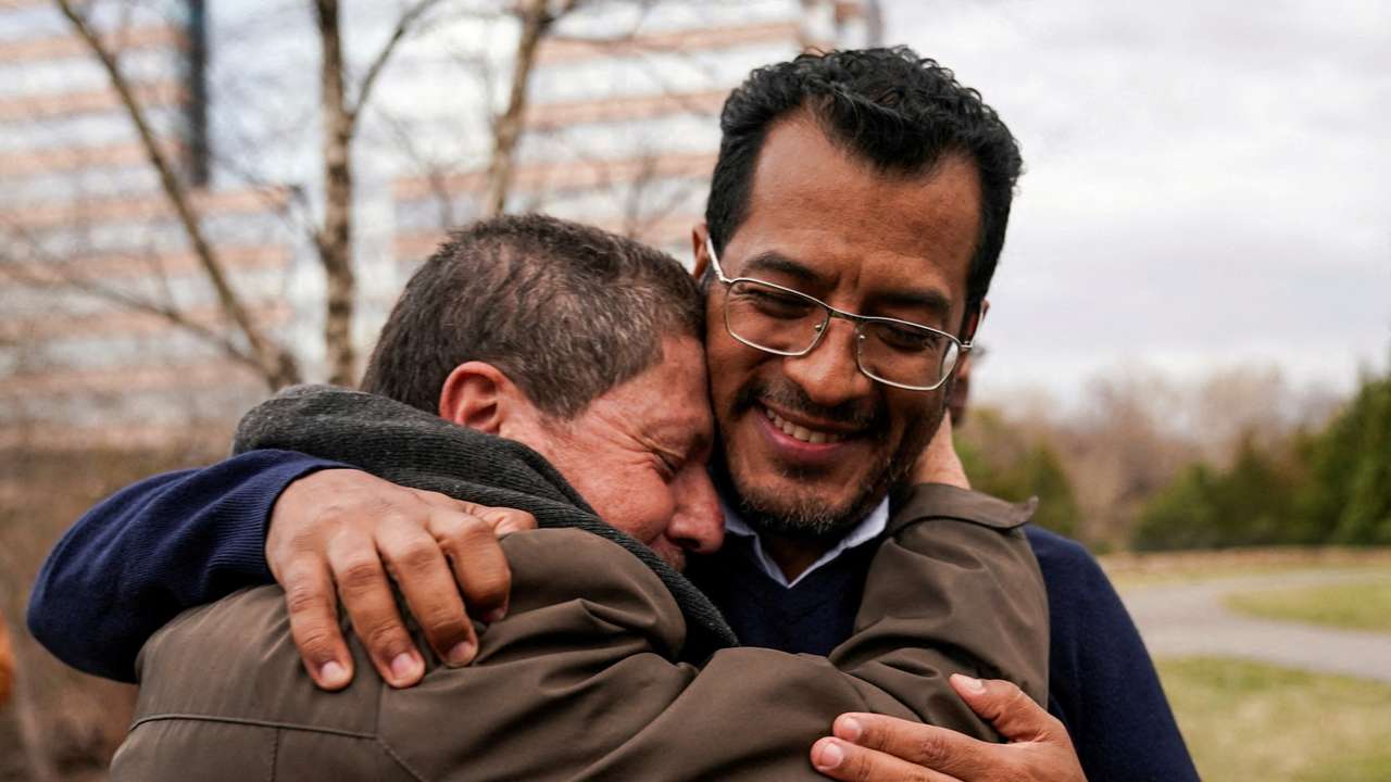 FILE PHOTO: Political prisoners from Nicaragua arrive near Dulles International Airport in Virginia