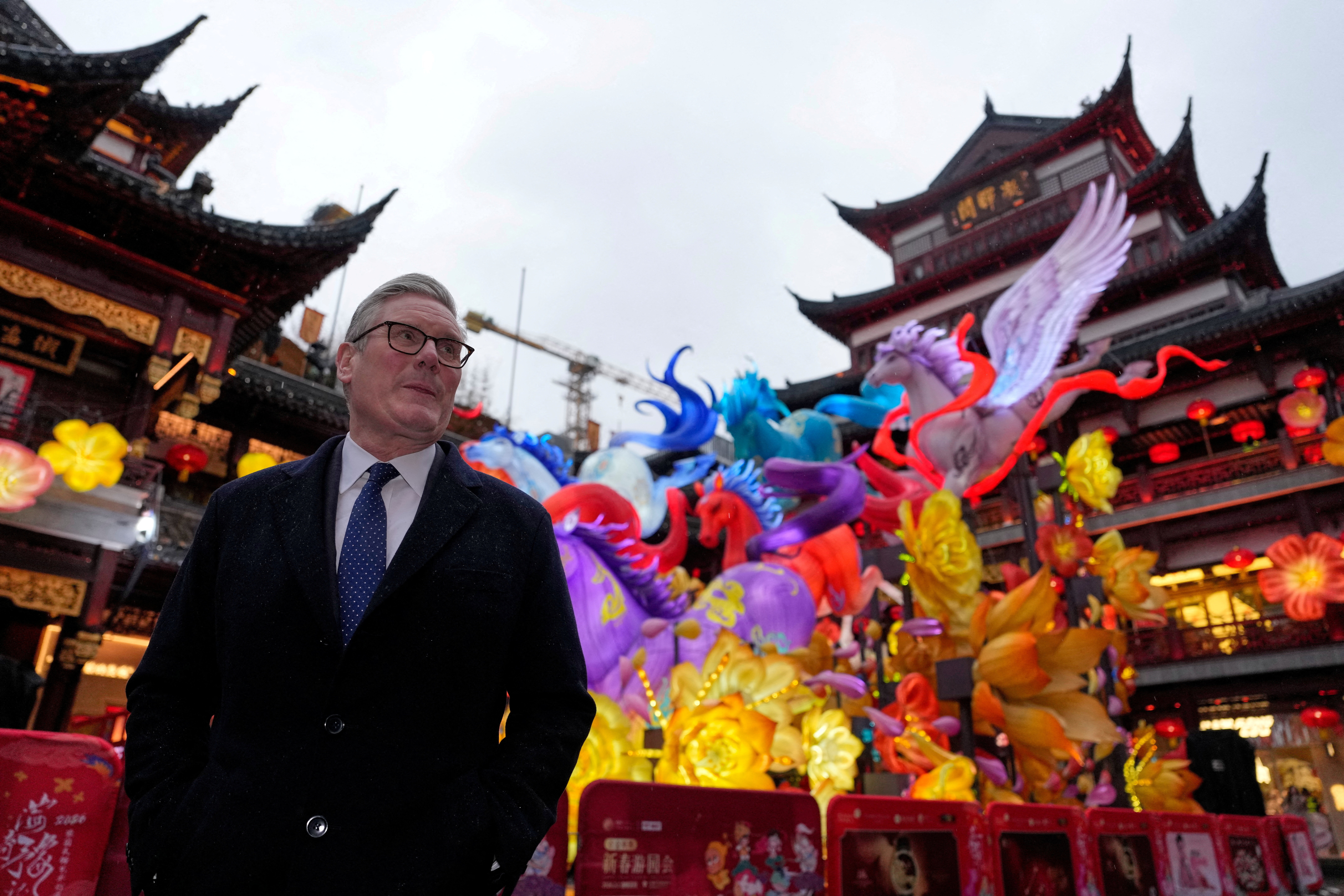 Britain's Prime Minister Keir Starmer visits Yuyuan Gardens in Shanghai