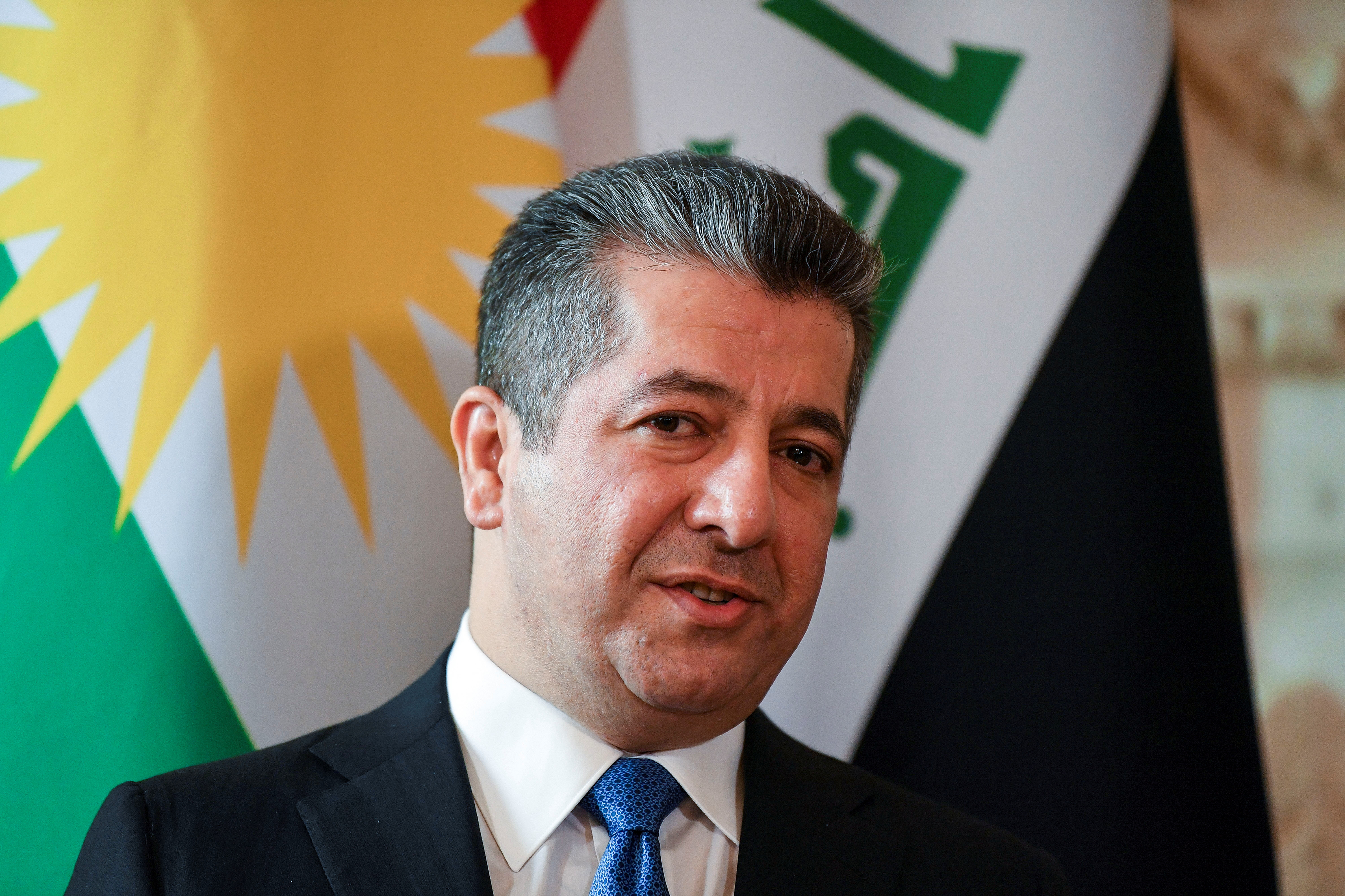 British PM Johnson meets his Kurdish counterpart Barzani at Downing Street in London