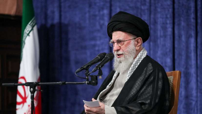 Iran's Supreme Leader Ayatollah Ali Khamenei speaks during a meeting in Tehran