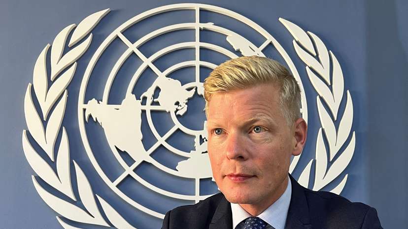 United Nations special envoy for Yemen, Hans Grundberg, attends an interview with Reuters in Amman