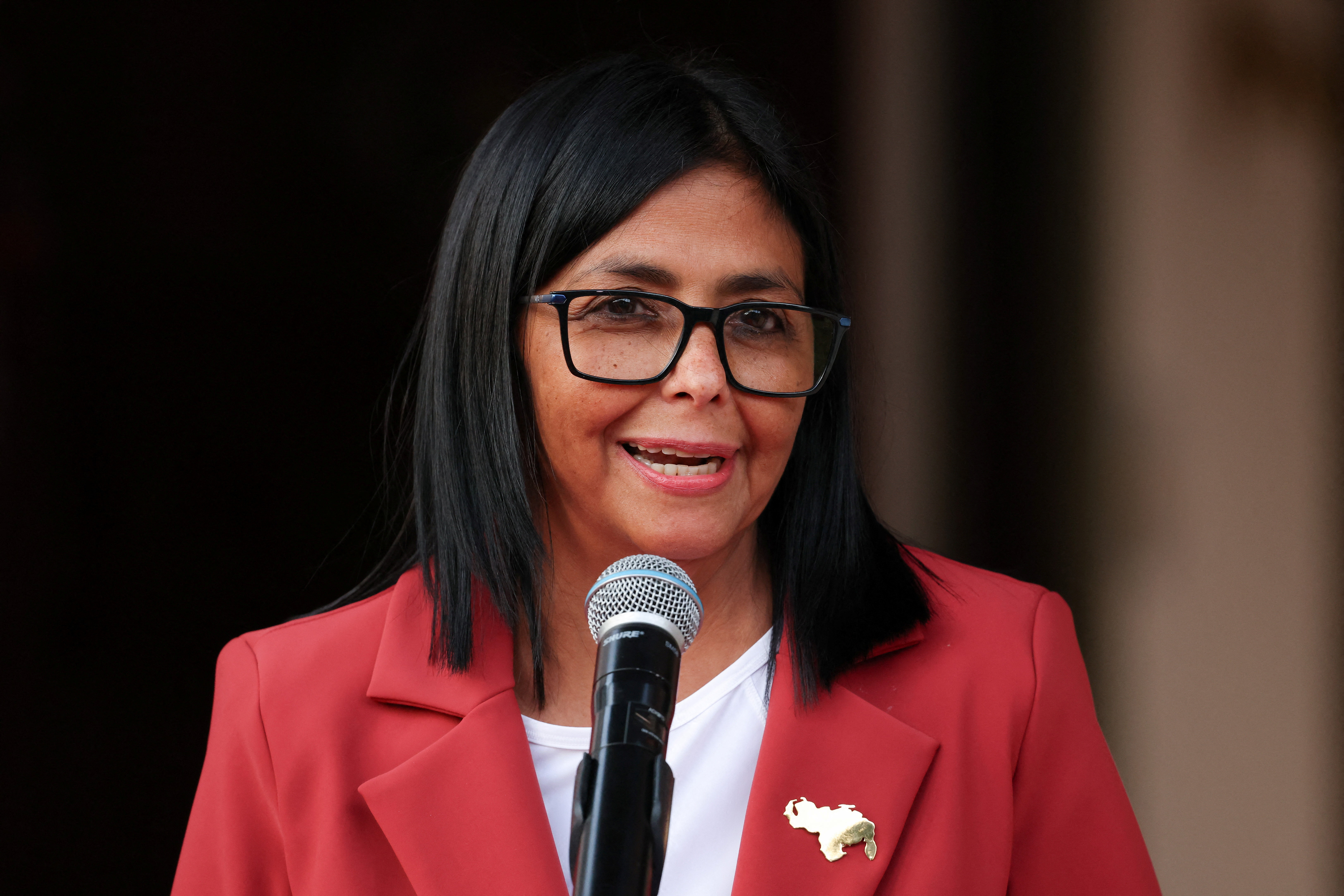 Venezuela's interim President Rodriguez meets U.S. Interior Secretary Burgum, in Caracas,