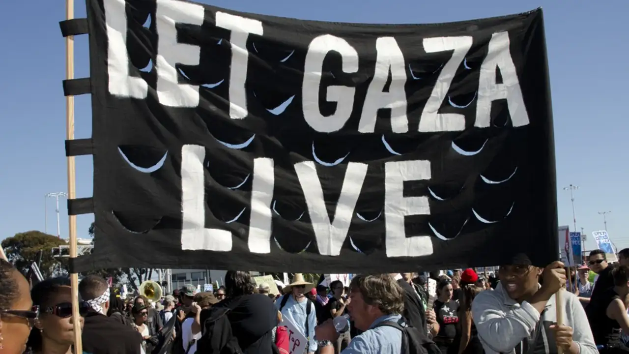 Protesto em Gaza.