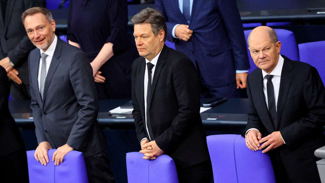 FILE PHOTO: German lower house of parliament, Bundestag's 2024 budget debate, in Berlin