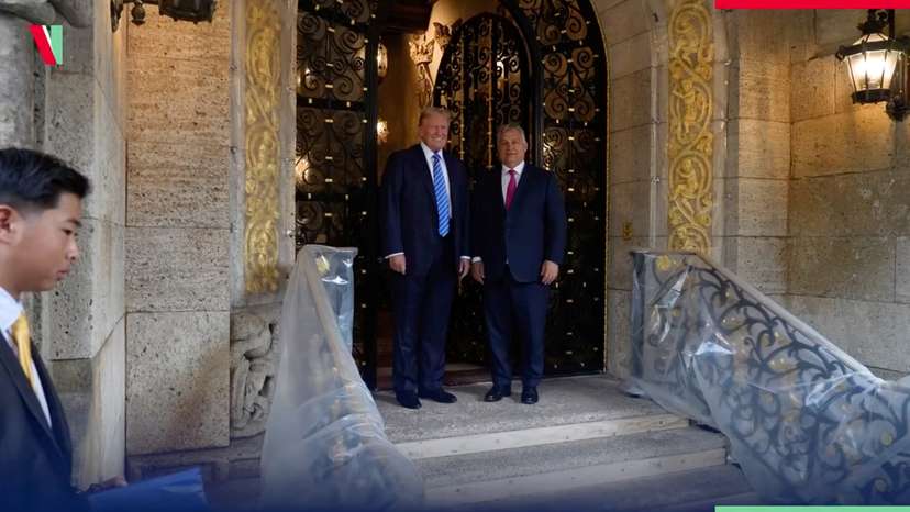 Hungarian Prime Minister Viktor Orban meets Donald Trump at Trump's Mar-a-Lago home in Florida