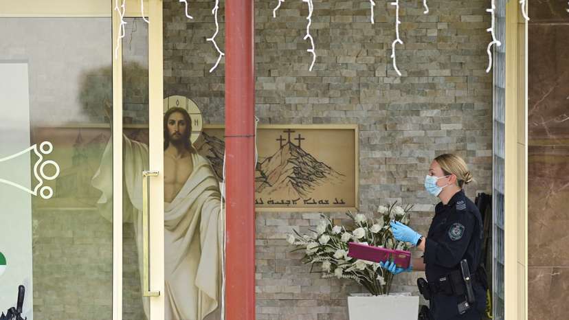Aftermath of a knife attack at the Assyrian Christ The Good Shepherd Church, in Sydney