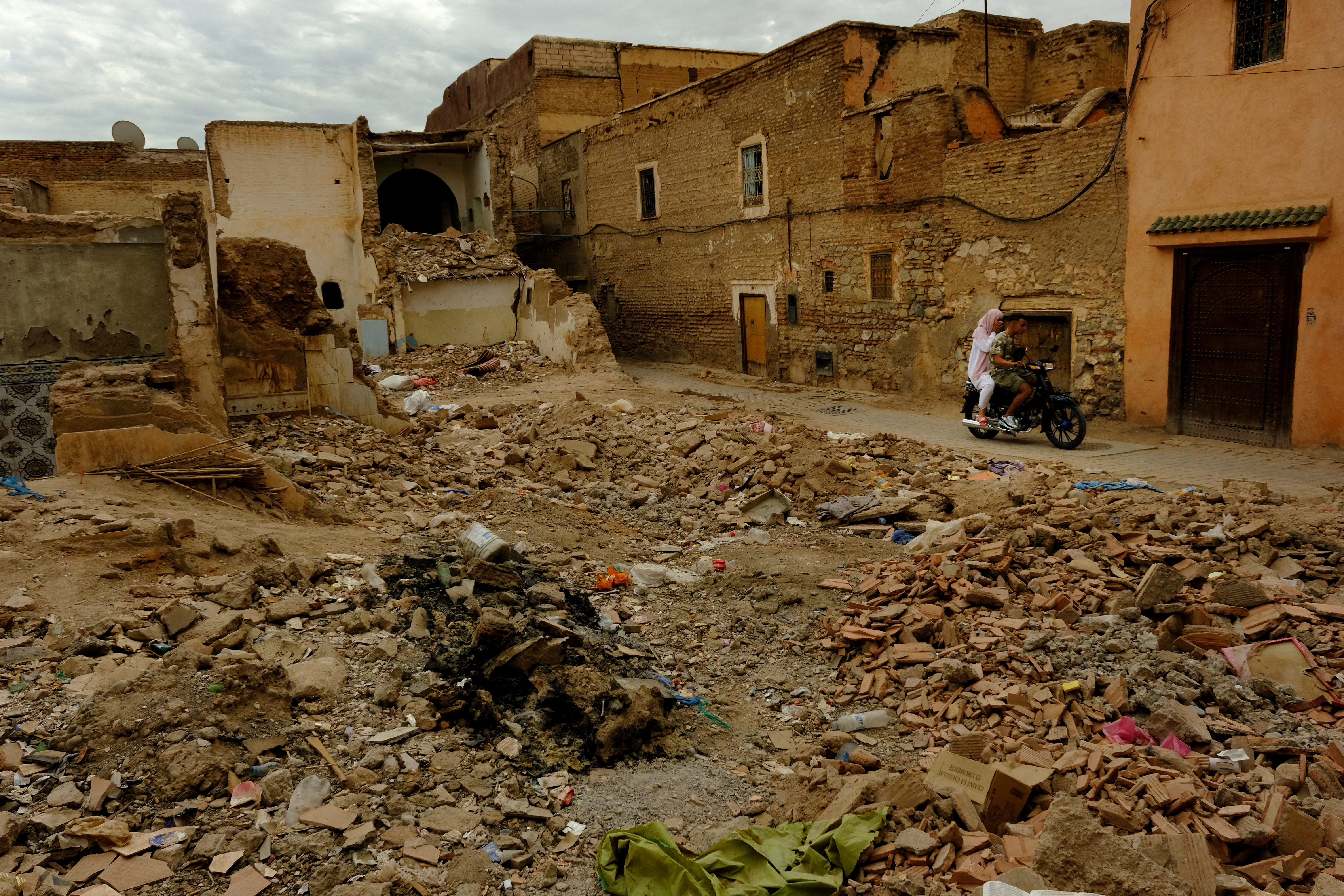 Damaged buildings in the aftermath of last month's deadly earthquake in Marrakech