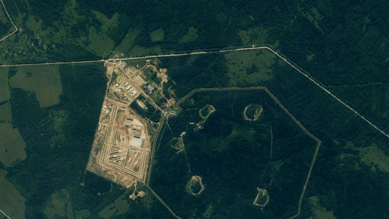 A satellite image shows what is believed to be a deployment site for a Russian nuclear-powered cruise missile, in Vologda