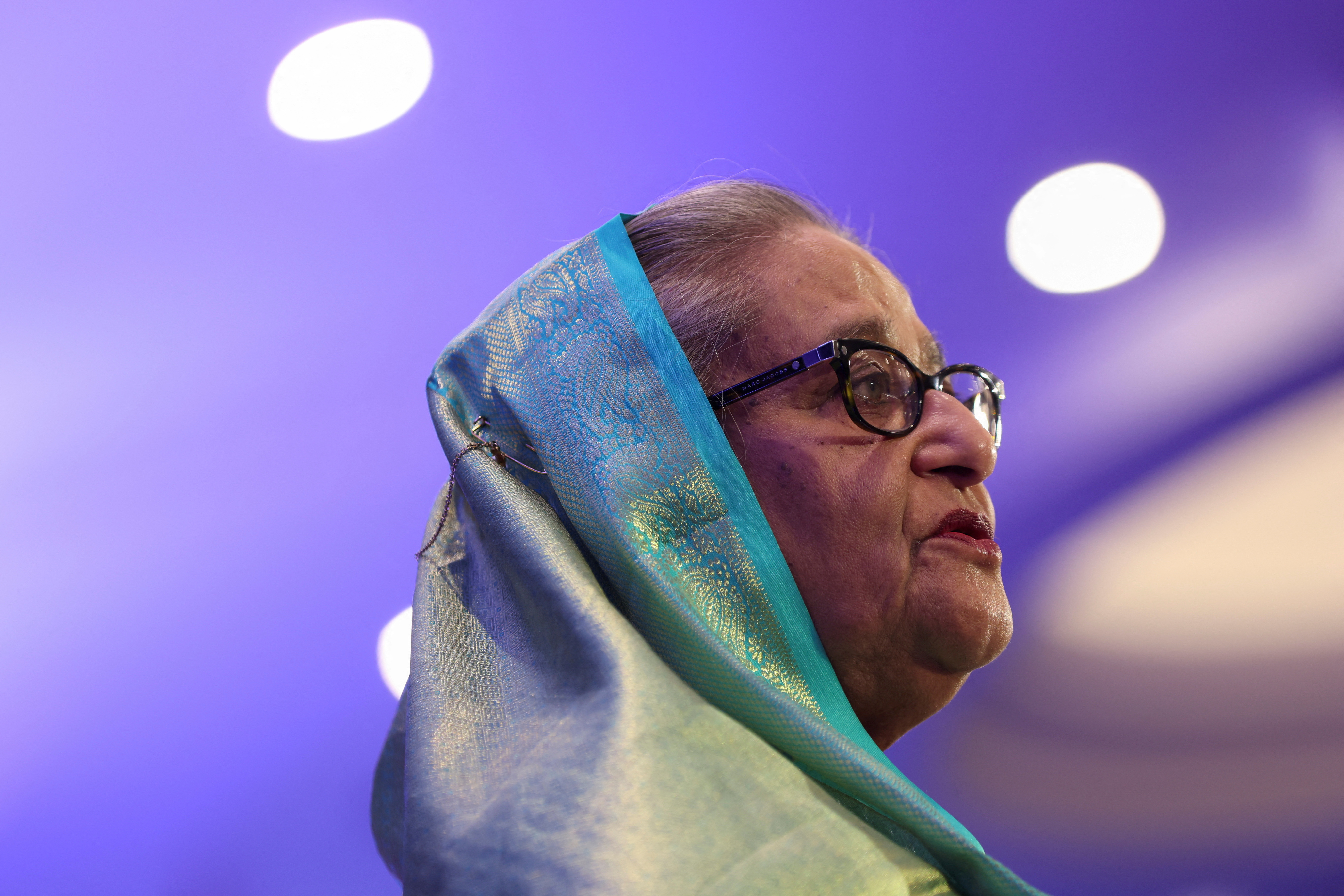 FILE PHOTO: Bangladesh's then-Prime Minister Sheikh Hasina in Brussels