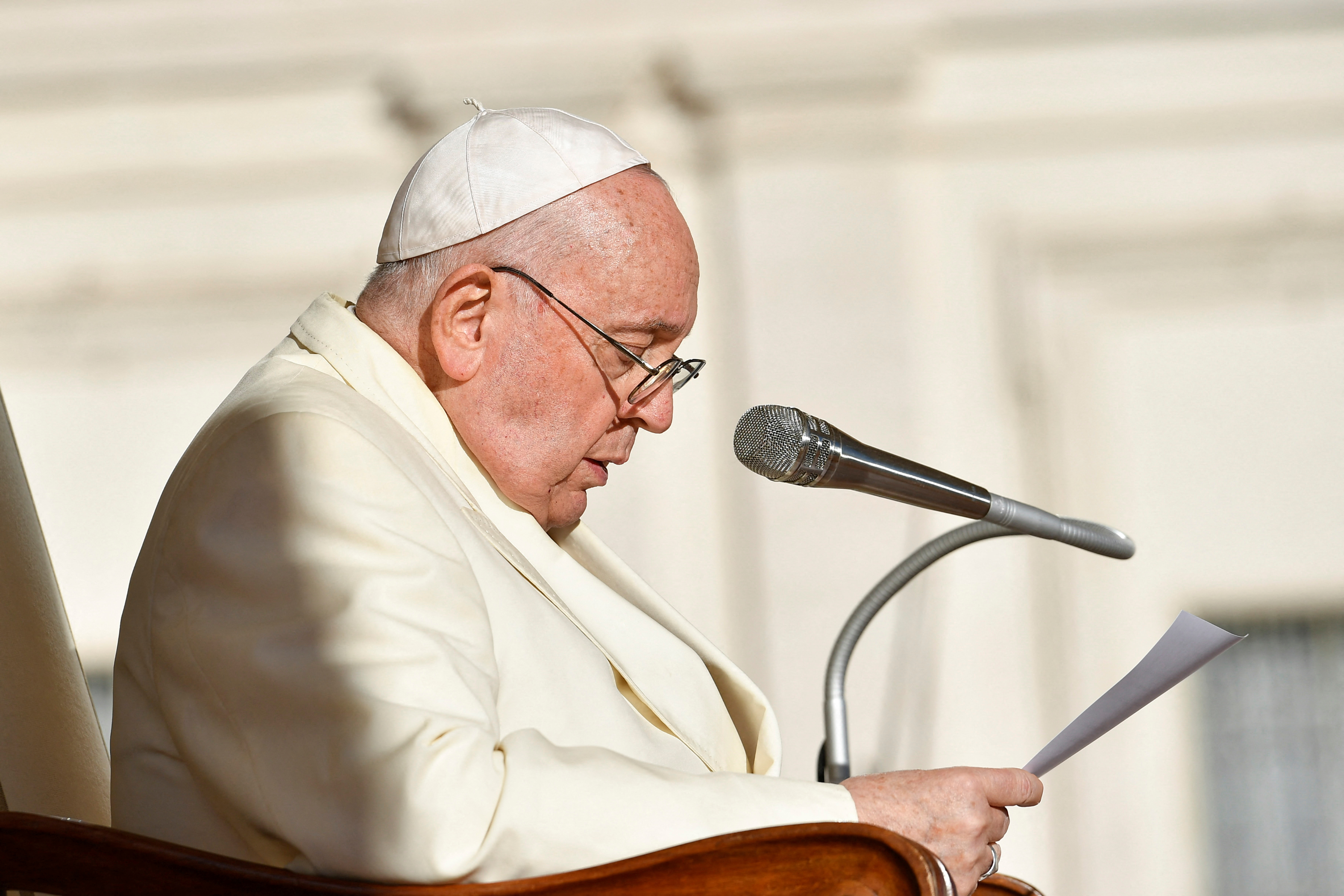 Pope Francis meets people on the day of a weekly audience at the Vatican