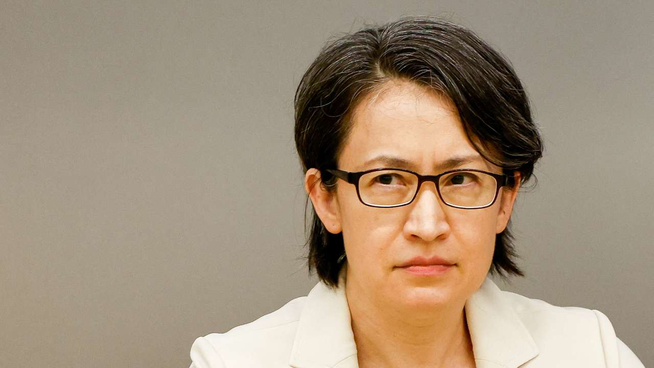 Taiwan's Vice President Hsiao Bi-khim makes a speech at a briefing for foreign media in Taipei