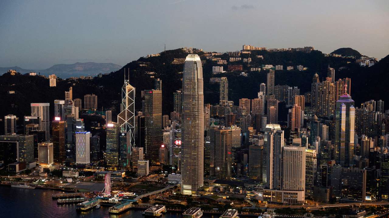A general view of skyline buildings, in Hong Kong