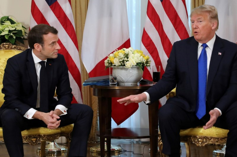U.S. President Trump meets France's President Macron, ahead of the NATO summit, in London