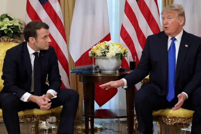 U.S. President Trump meets France's President Macron, ahead of the NATO summit, in London