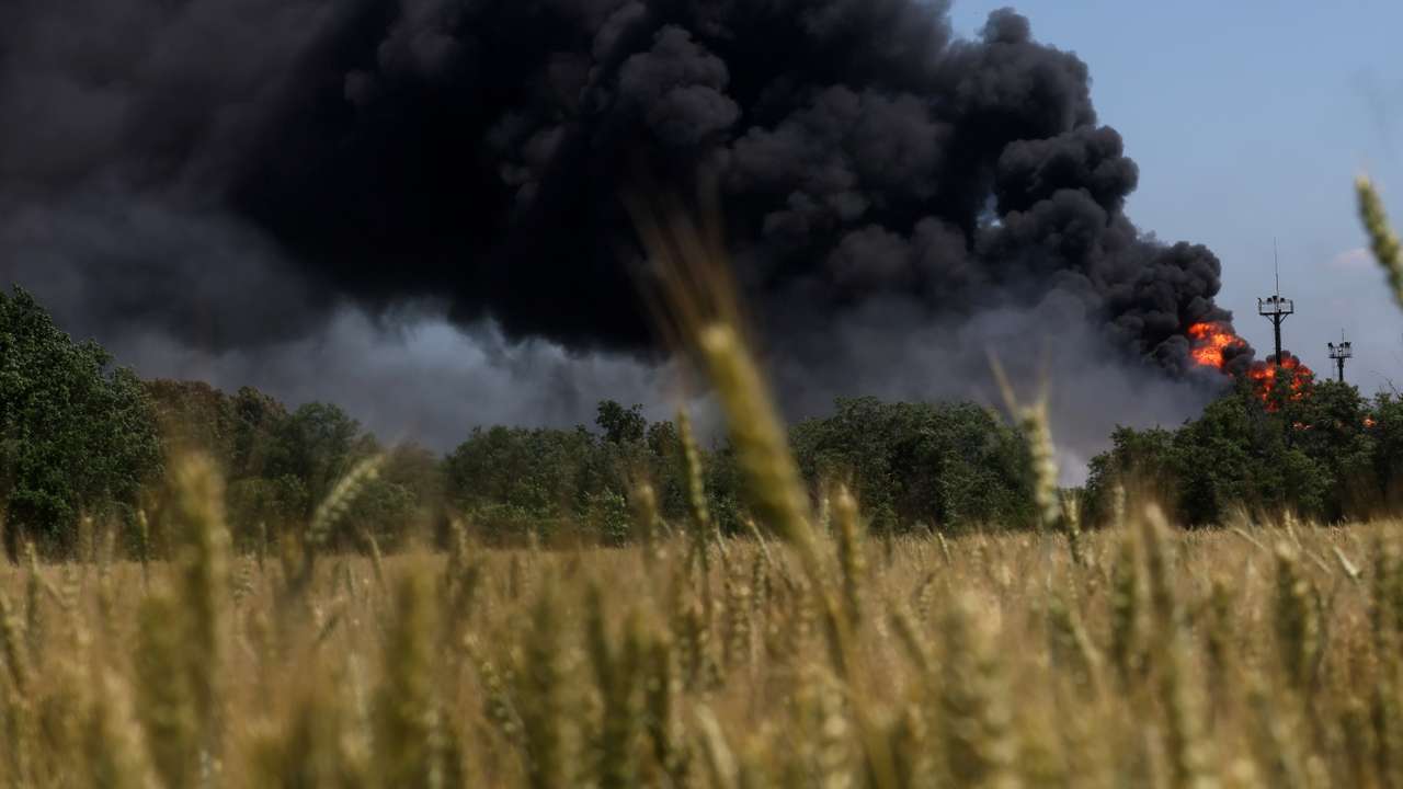 FILE PHOTO: Shelling in Kharkiv