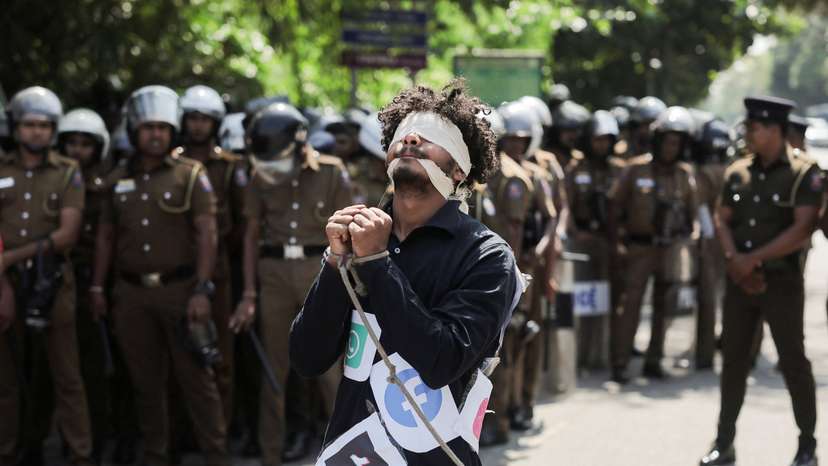 People protest as Sri Lanka's parliament readies to pass an Online Safety Bill