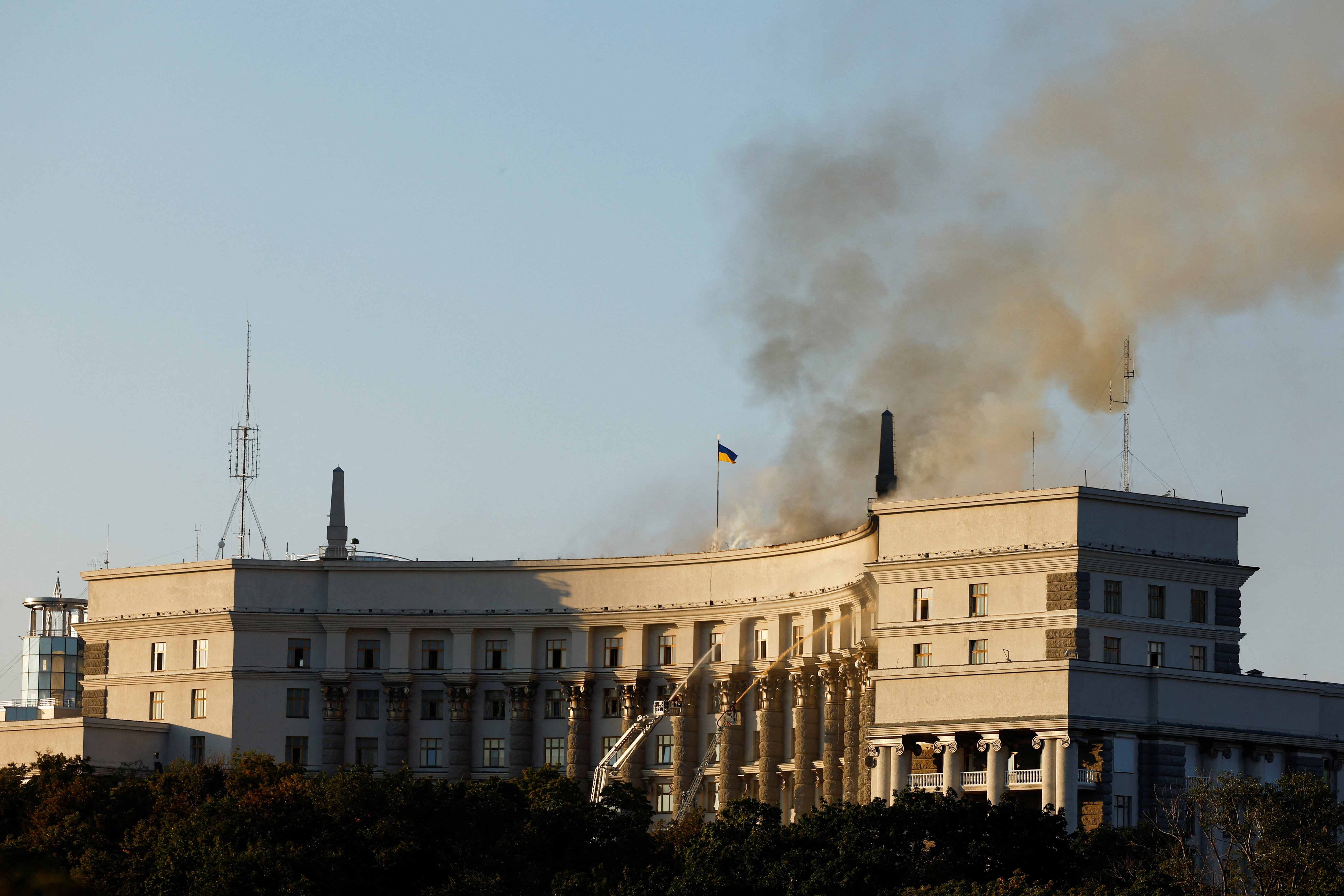 Russian drone and missile attack in Kyiv