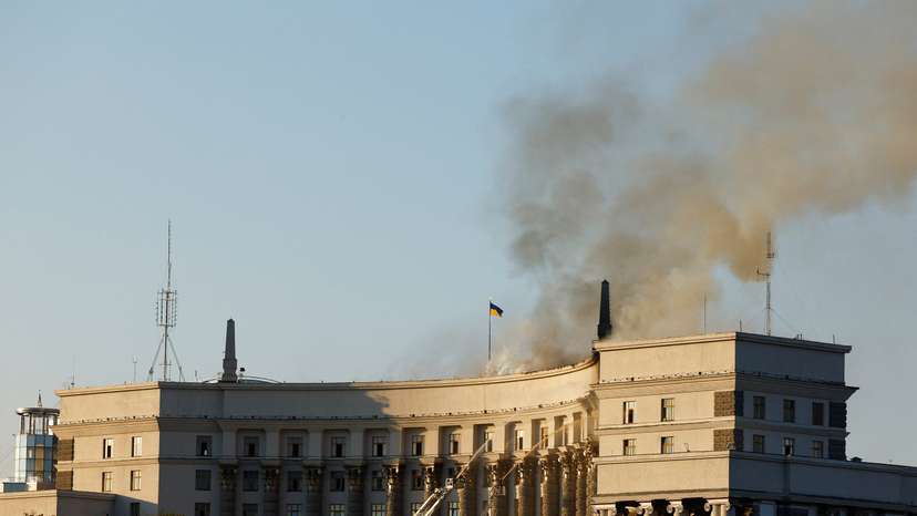 Russian drone and missile attack in Kyiv