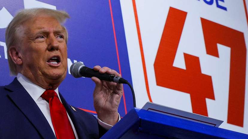 Republican presidential nominee former U.S. President Donald Trump campaigns in Michigan