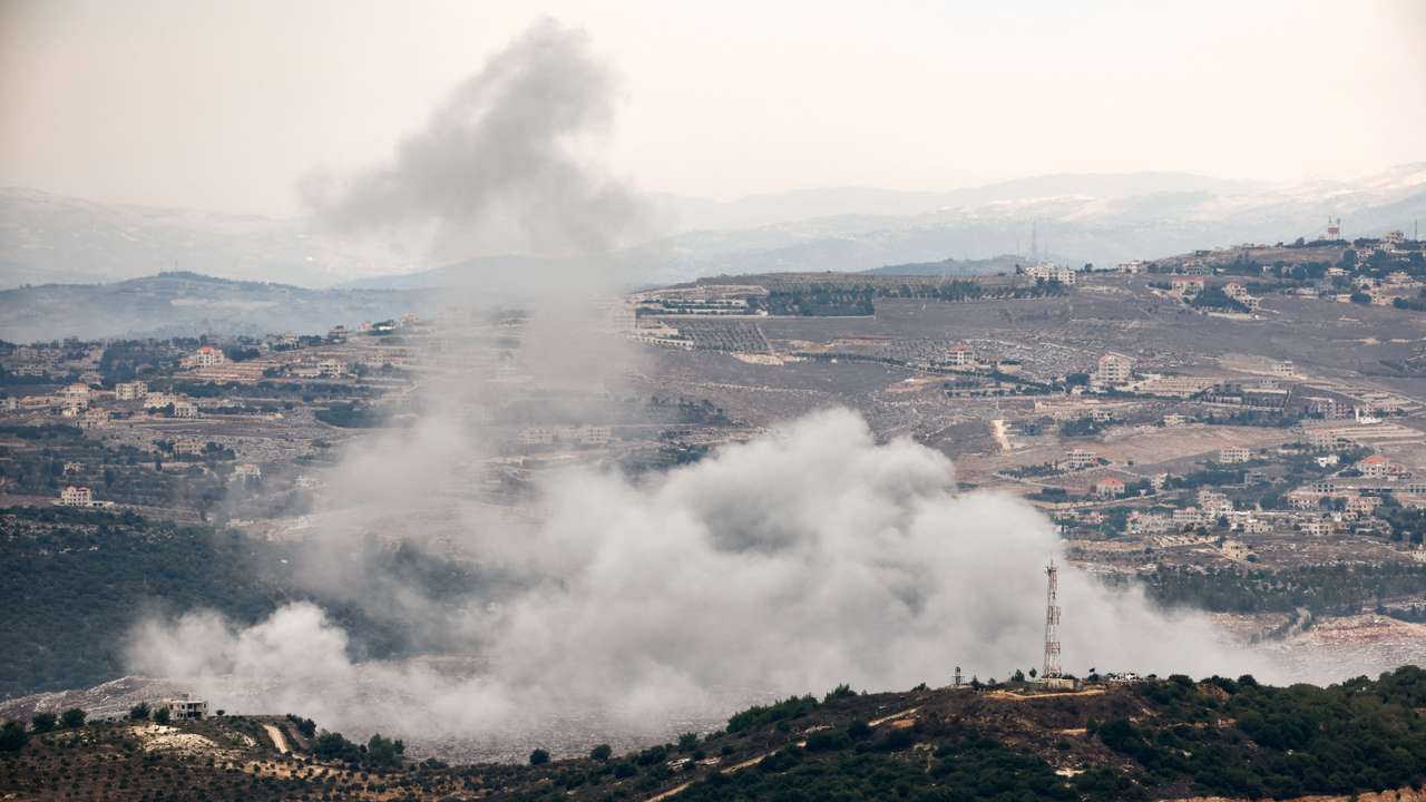 FILE PHOTO: Smoke rises over Lebanon