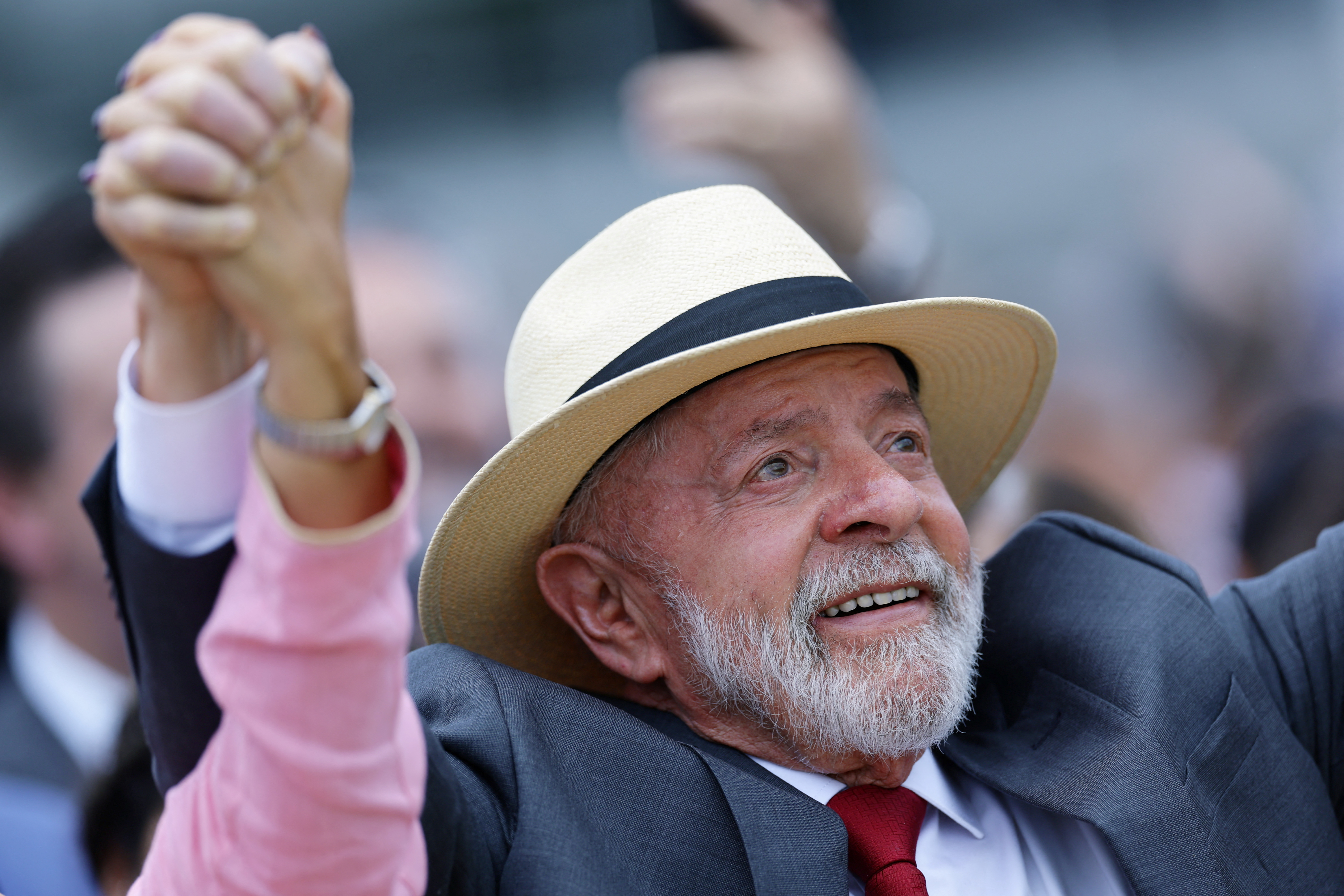 Brazil's President Luiz Inacio Lula da Silva attends a ceremony marking the second anniversary of January 8th acts against democracy in Brasilia