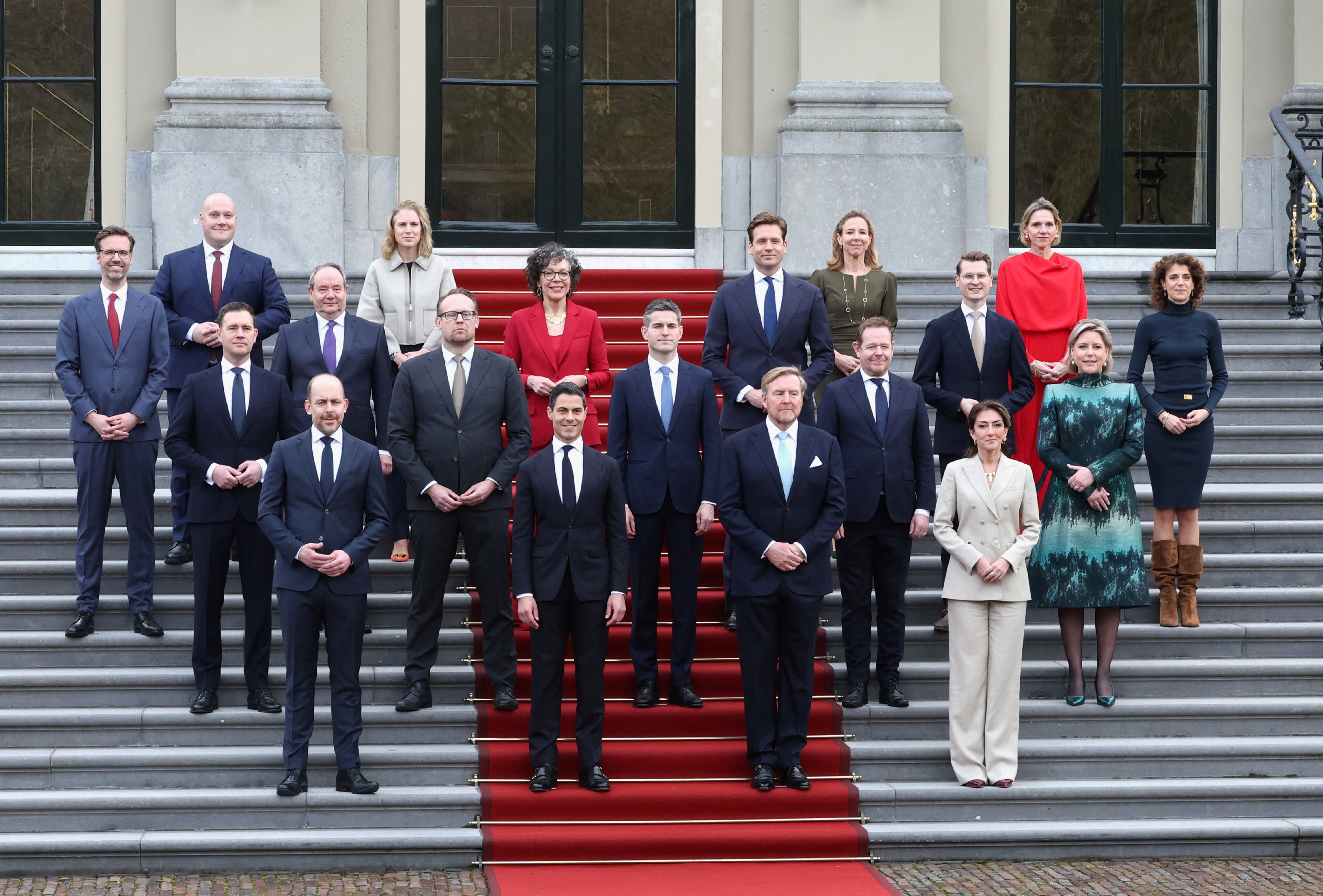 King Willem-Alexander of the Netherlands poses with new Dutch Government in The Hague