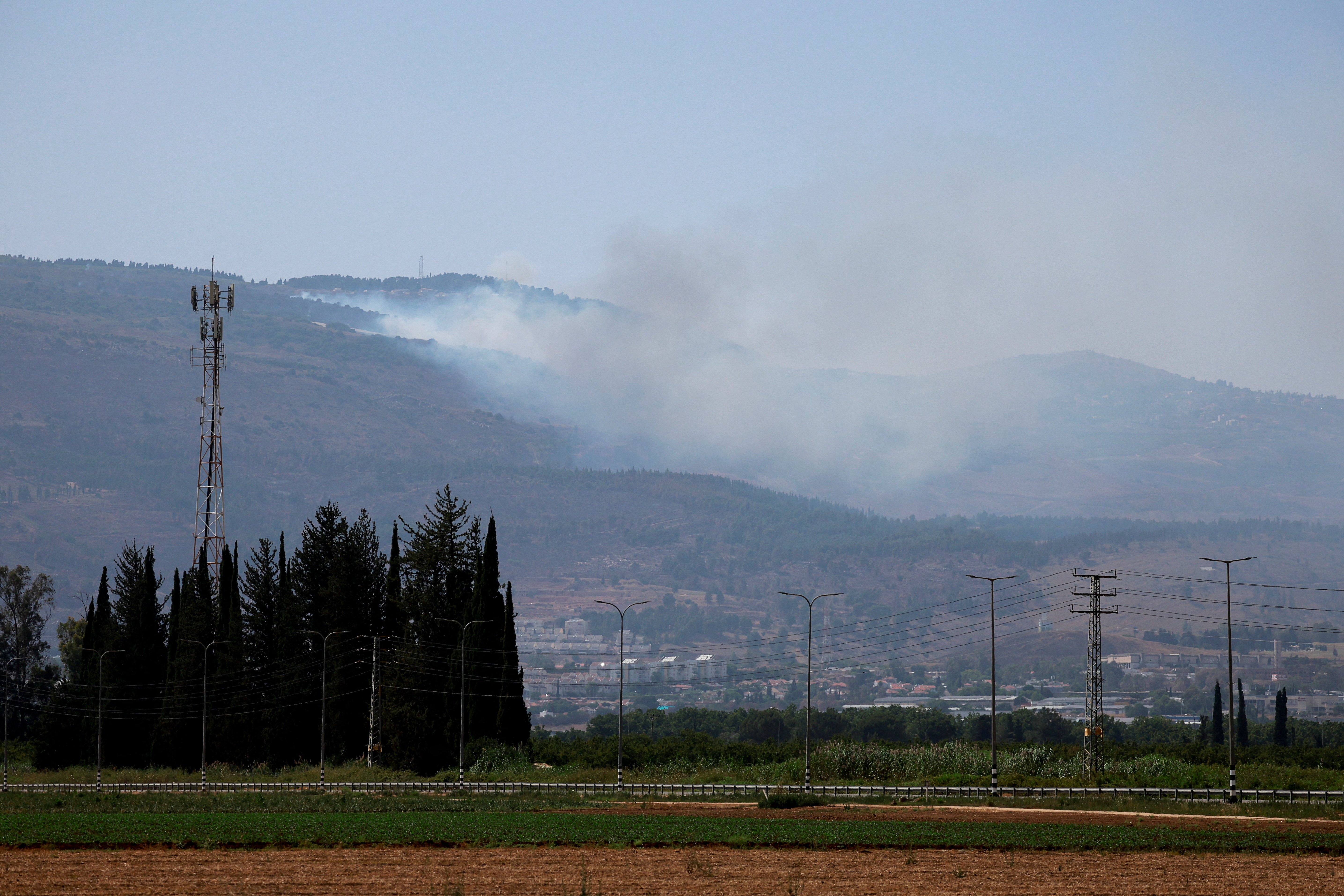 Cross-border hostilities between Hezbollah and Israeli forces near Kiryat Shmona